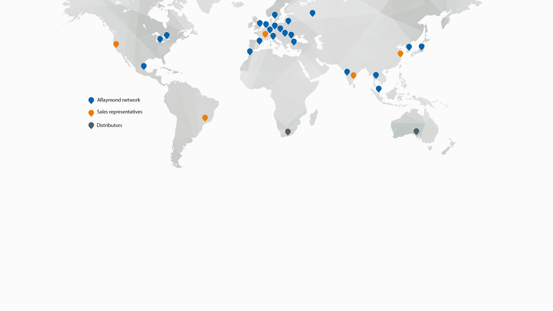 ARaymond Energies全球分布地图