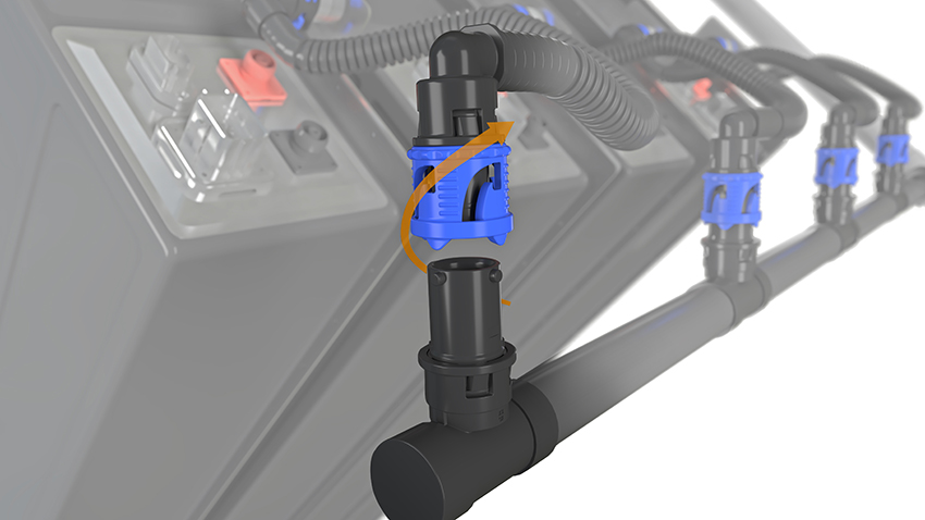 Graphic illustration of the fluid handling system